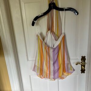 Ramy Brook Yellow Orange Asymmetrical Tie Front Camisole